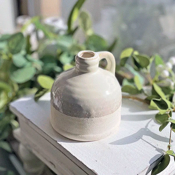 2 Tone Ceramic Vase 4 Stargazer Rings