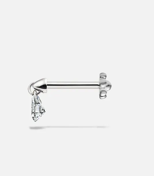 4mm Floating Pear Diamond Charm Threaded Stud Earring Maria Tash Earrings 4mm Floating Pear Diamond Charm Threaded Stud Earring Maria Tash Earrings