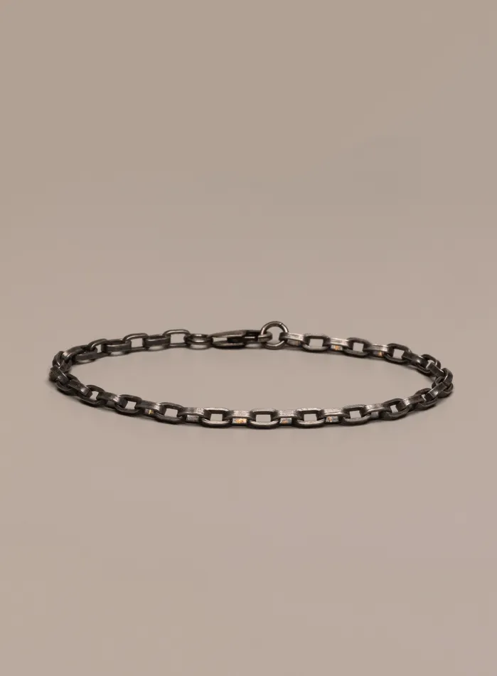 925 Oxidized Sterling Silver Elongated Cable Chain Bracelet WE ARE ALL SMITH Mens Jewelry Clothing Bracelets 925 Oxidized Sterling Silver Elongated Cable Chain Bracelet WE ARE ALL SMITH Mens Jewelry Clothing Bracelets