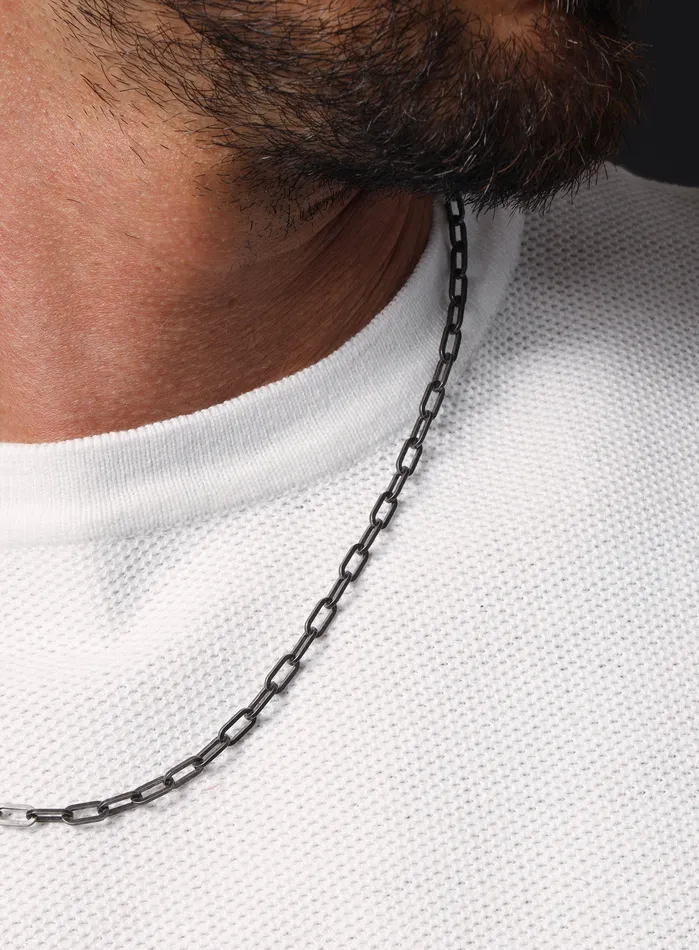 925 Oxidized Sterling Silver w Gold Constrast Clasp WE ARE ALL SMITH Mens Jewelry Clothing Rings