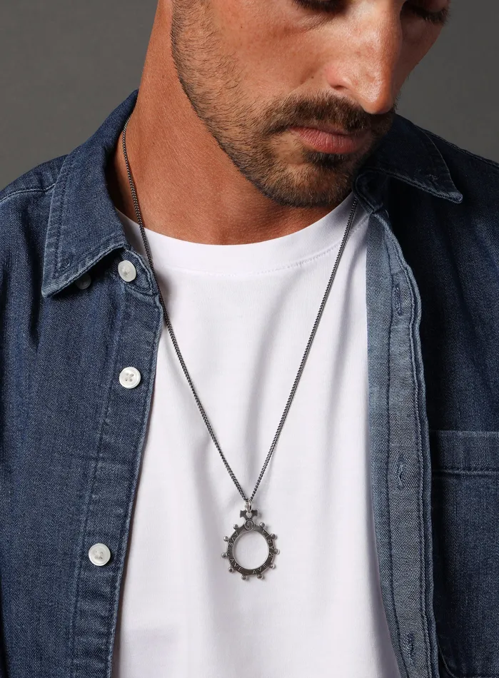 925 Sterling Silver Finger Rosary Necklace WE ARE ALL SMITH Mens Jewelry Clothing Necklaces