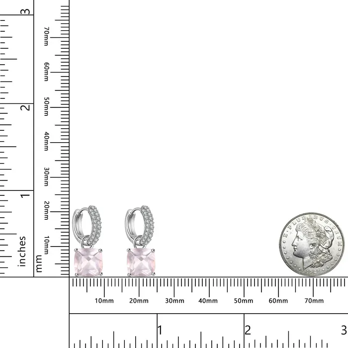 925 Sterling Silver Natural Rose Quartz Earrings Metamorphidi Earrings