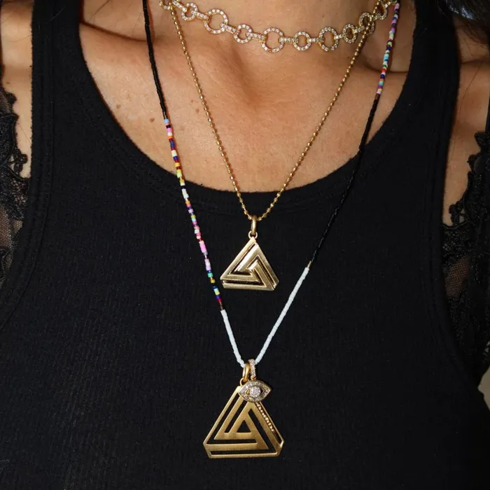 Aaron Basha Earrings Large Abracadabra Triangle Series 4