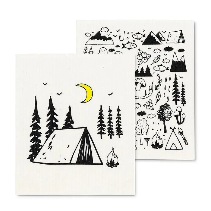 Abbott Earrings Camping Motif Dishcloths Set2