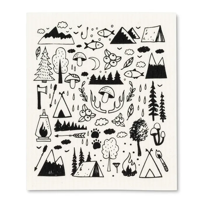 Abbott Earrings Camping Motif Dishcloths Set2