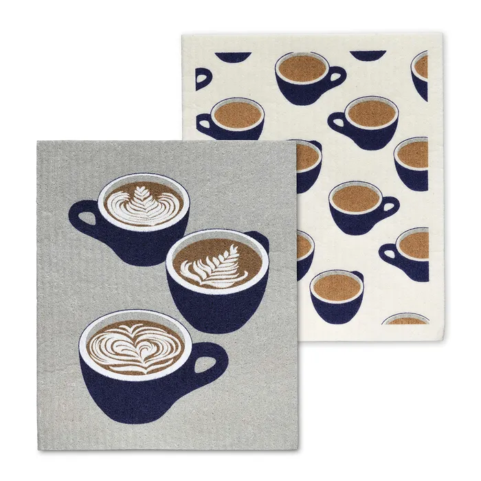 Abbott Earrings Coffee Cup Dishcloths Set2