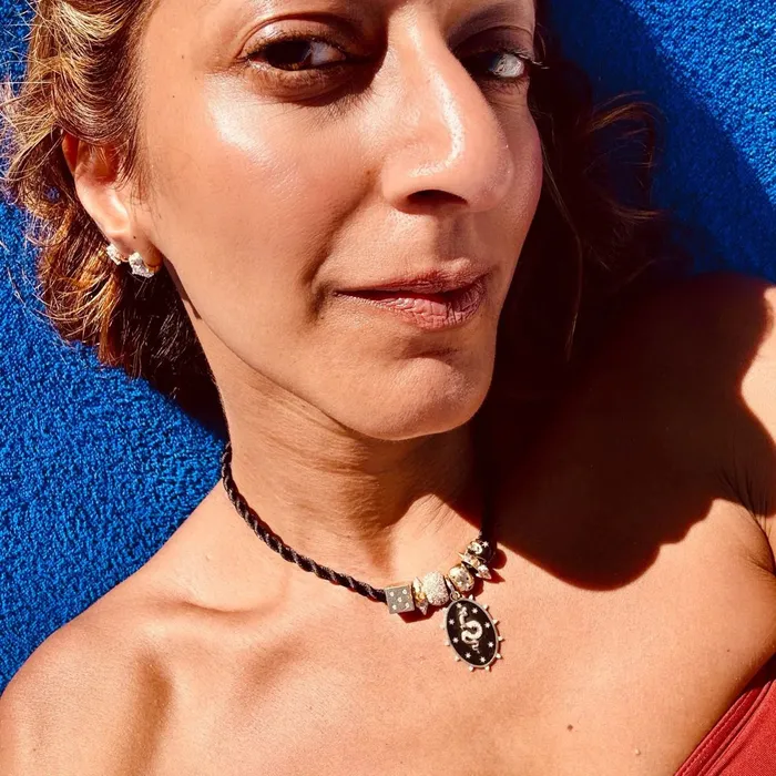 Adina Reyter Chunky Twisted Black Silk Cord Necklace Necklaces
