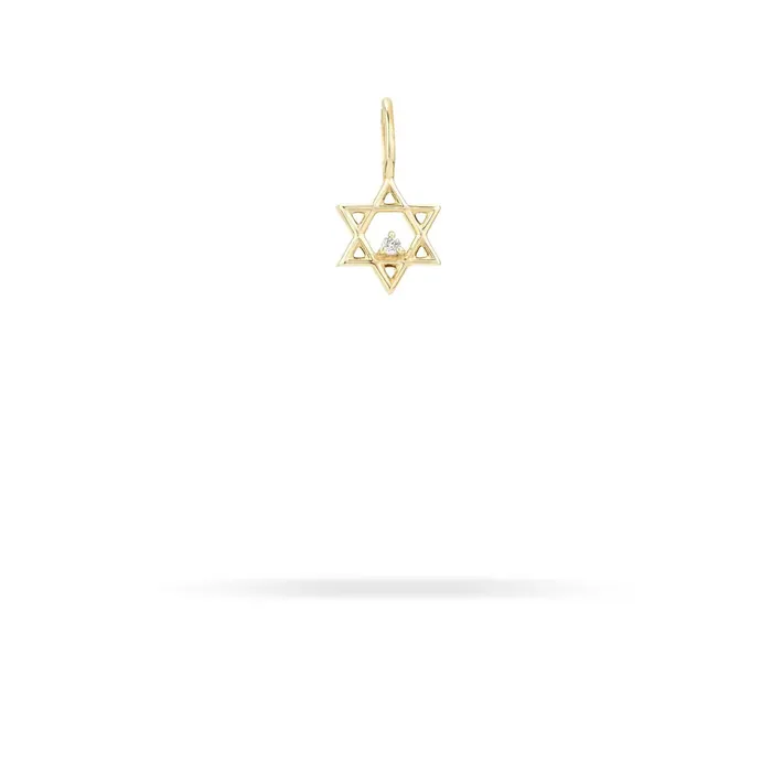Adina Reyter Earrings Diamond Star of David Mini Bead Charm
