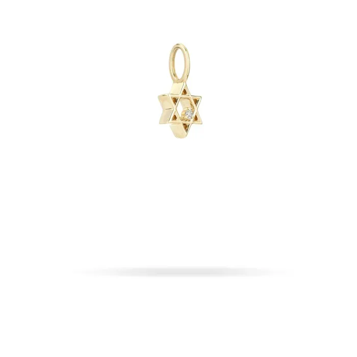 Adina Reyter Earrings Diamond Star of David Mini Bead Charm