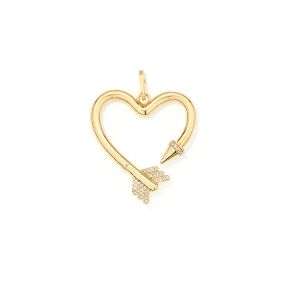 Adina Reyter Necklaces Diamond Arrow Heart Hinged Charm for Big Beads