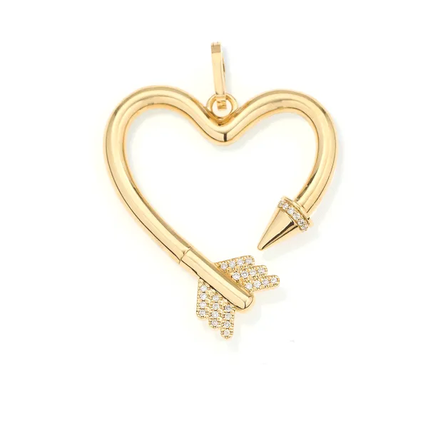 Adina Reyter Necklaces Diamond Arrow Heart Hinged Charm for Big Beads