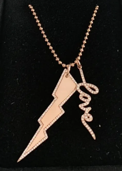 Alev Charm Necklaces Large Lightning Bolt Charm