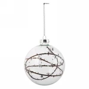 Attitudes Import Rings 4 Ball Ornament wSilver Garland