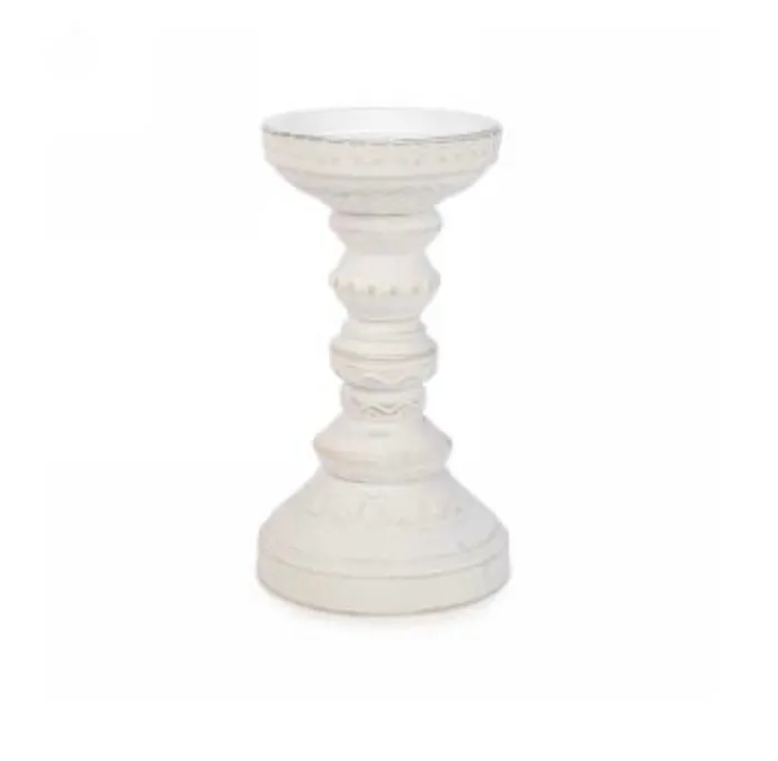 Attitudes Import Rings White Antique Candle Holder
