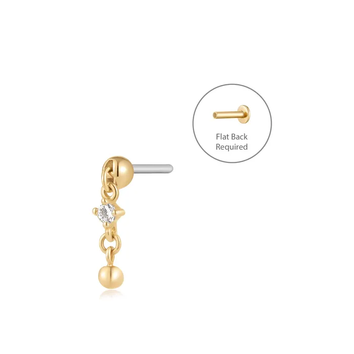 AURELIE GI Earrings TATUM Lab Grown Diamond Drop Threadless Flatback Earring