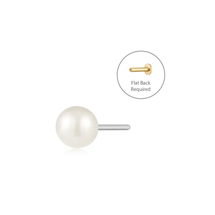 AURELIE GI LUSTRE Pearl Threadless Flatback Earring Earrings