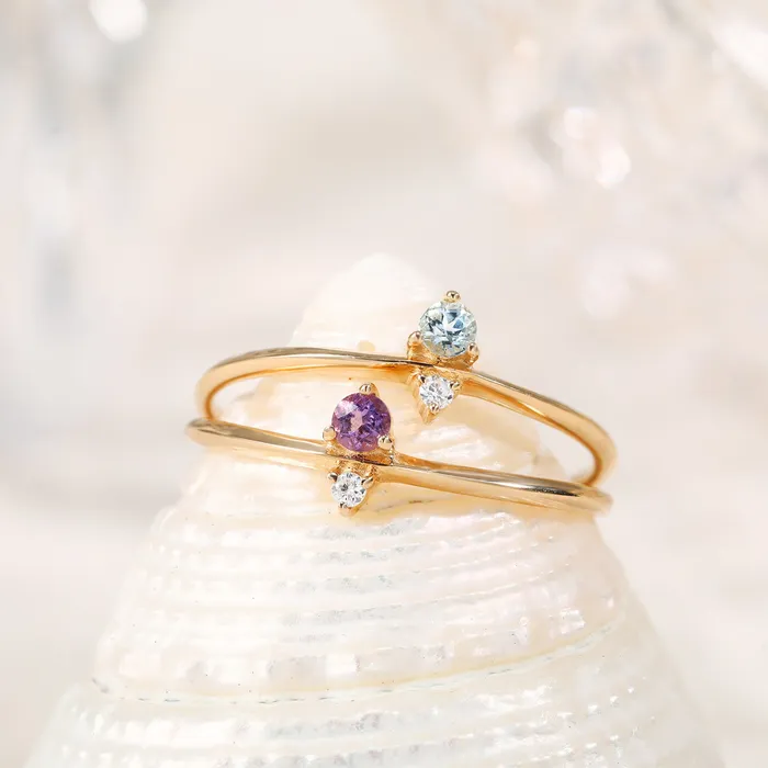 AURELIE GI Rings ELENA Amethyst and Diamond Ring