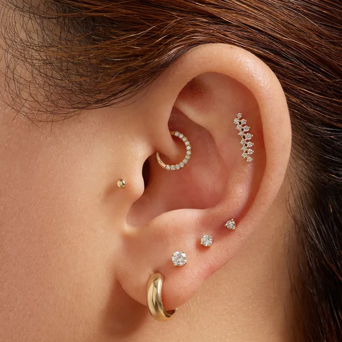 AURELIE GI ZADIE Lab Grown Diamond Clicker Earrings