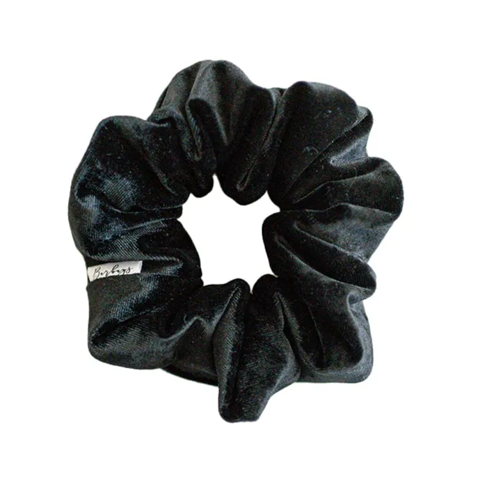 Barbays Rings Barbays Crushed Black Velvet Scrunchie