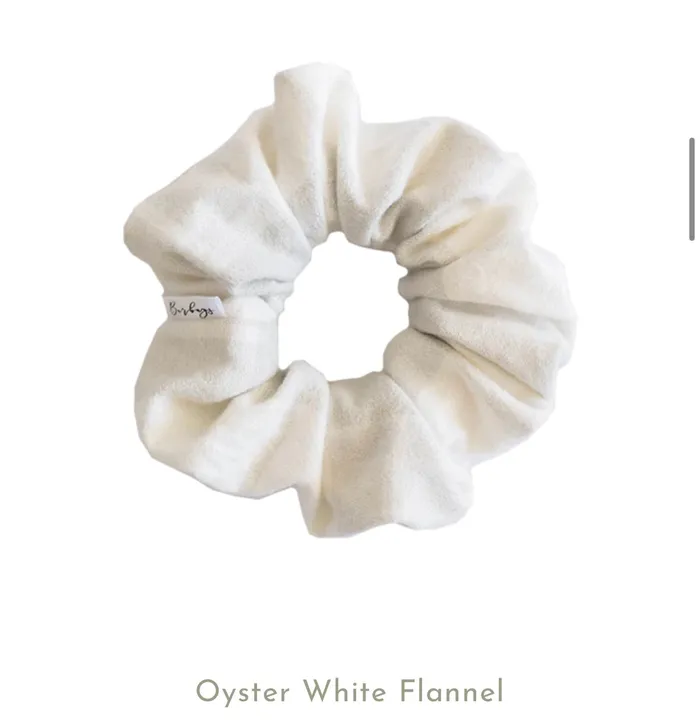 Barbays Rings Barbays Oyster White Flannel Scrunchie