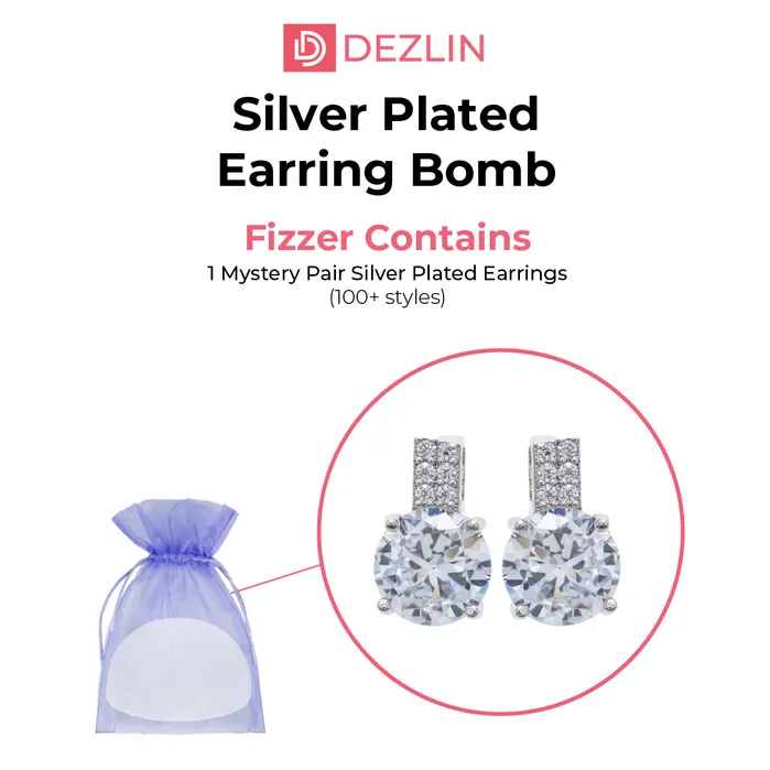BATH0008EARPLATED Earrings Earring Bomb Silver Plated 100 Styles