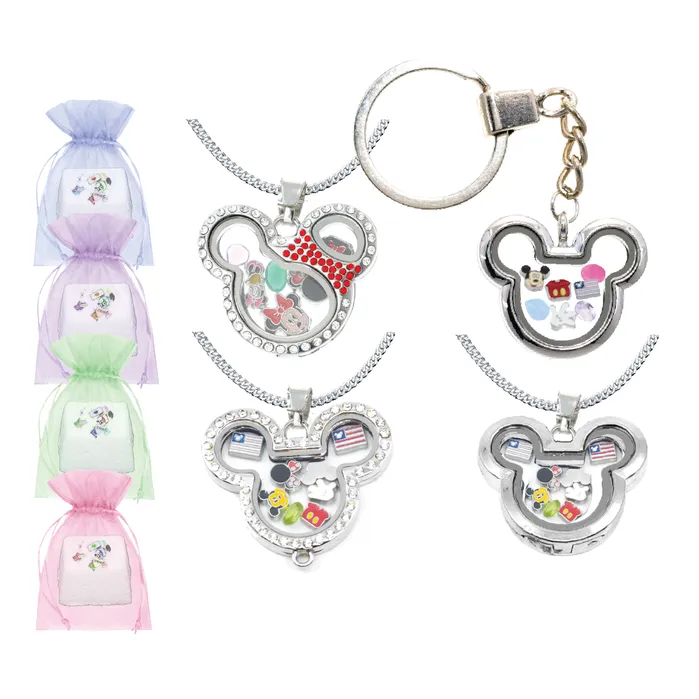 BATHBUN001 Charm Drop Mickey and Minnie Mouse Bundle 4 Drops 4 Lockets Earrings BATHBUN001 Charm Drop Mickey and Minnie Mouse Bundle 4 Drops 4 Lockets Earrings