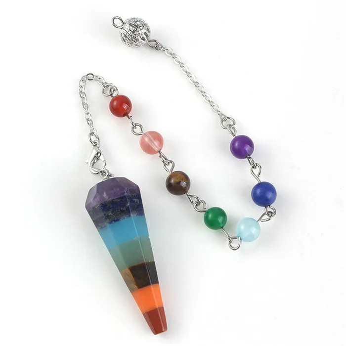 Beautiful 7 Chakra Rainbow Pendulum Metamorphidi Earrings