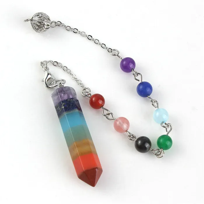 Beautiful 7 Chakra Rainbow Pendulum Metamorphidi Earrings