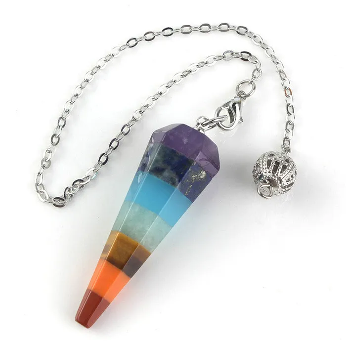 Beautiful 7 Chakra Rainbow Pendulum Metamorphidi Earrings