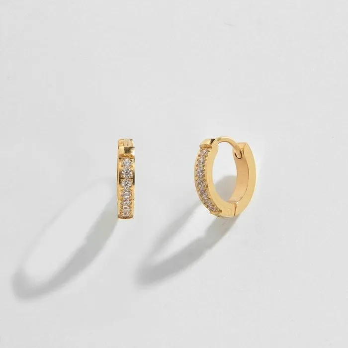 Biella Vintage Gold Diamond Huggies PreStyled Sets