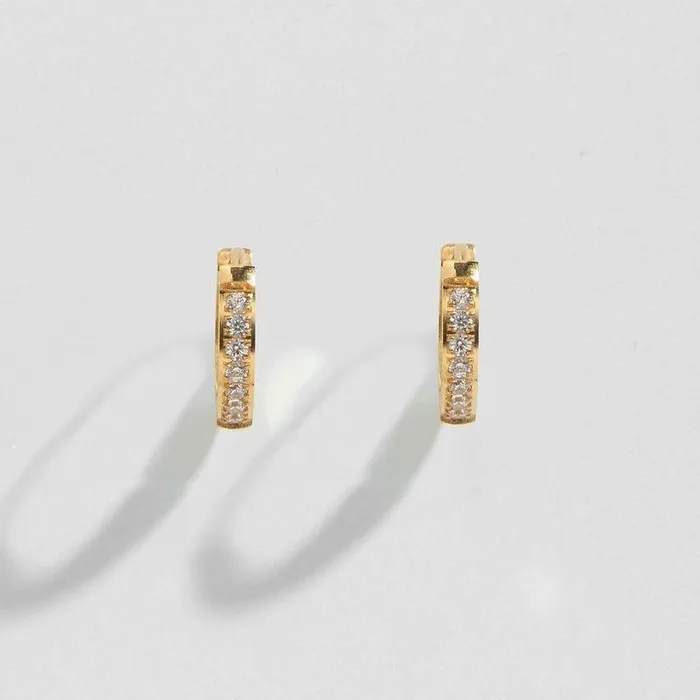 Biella Vintage Gold Diamond Huggies PreStyled Sets