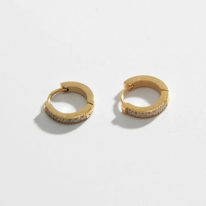Biella Vintage Gold Diamond Huggies PreStyled Sets