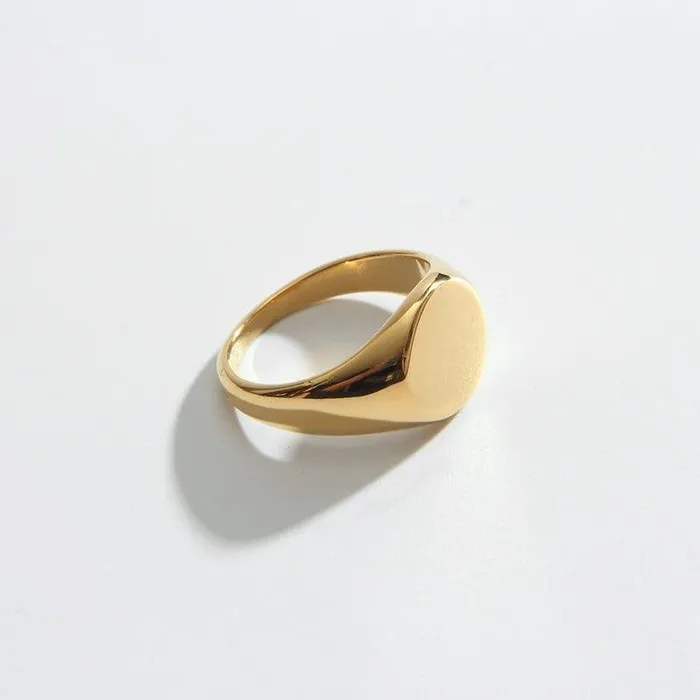 Biella Vintage Rings Mini Round Signet Ring