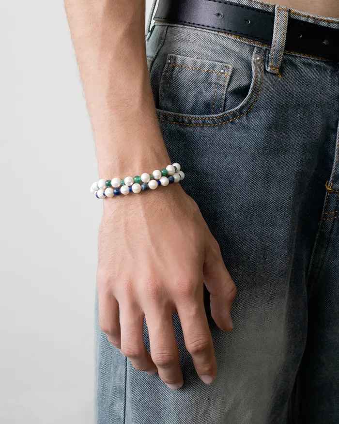 Bracelets CUN Fili Grand Chalcedony Beaded Pearl Bracelet