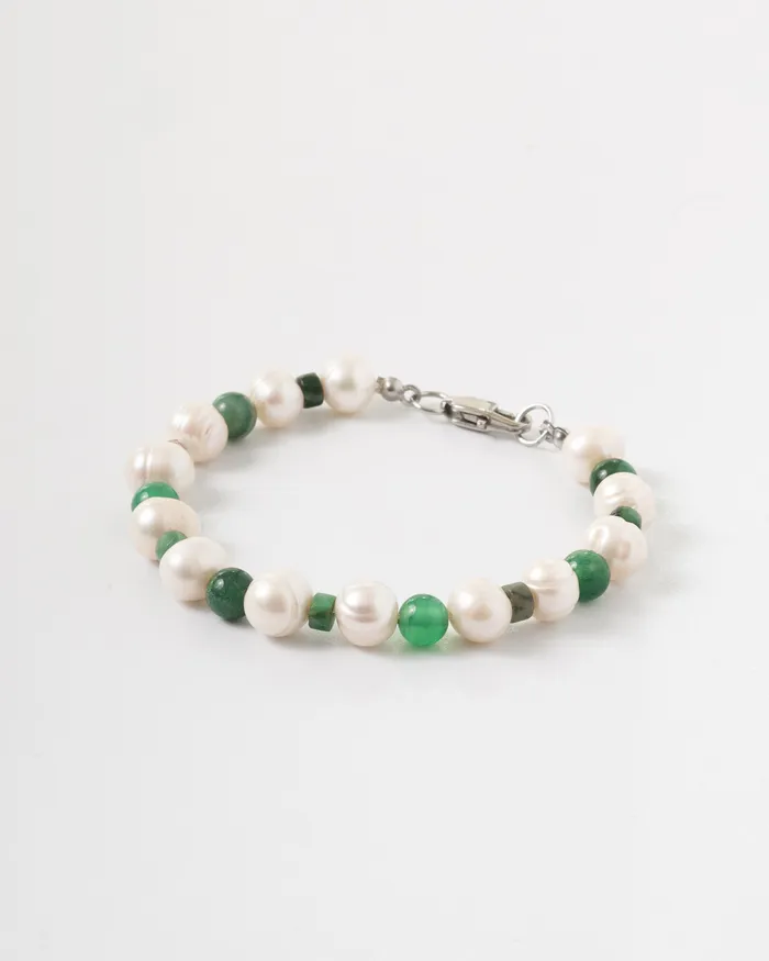 Bracelets CUN Fili Grand Chalcedony Beaded Pearl Bracelet