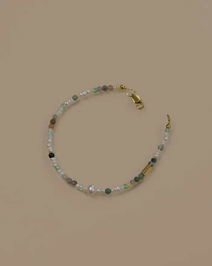 Bracelets CUN Hara Indian Agate Beaded Baroque Pearl Bracelet