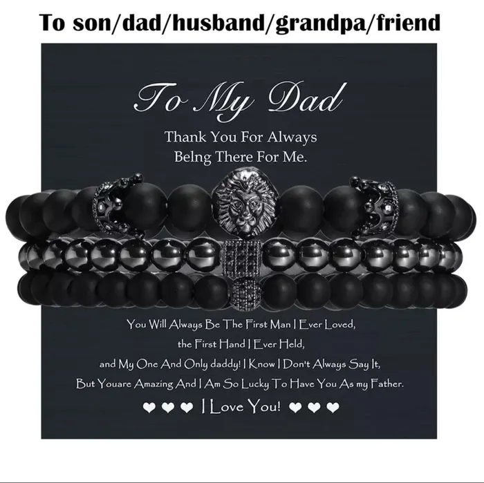Bracelets Get Signatured Natural Stone Beaded Bracelet for Men
