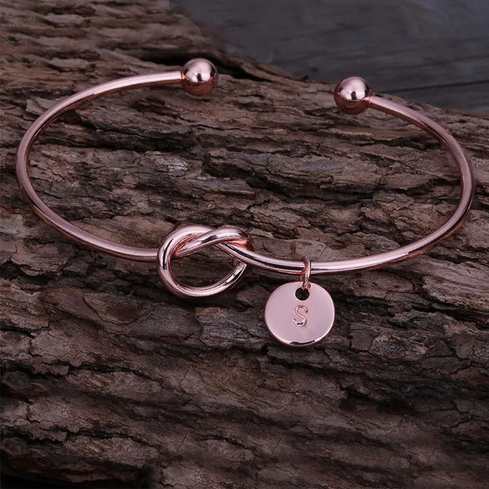 Bracelets Kairangi Kairangi Bracelet for Women Charming Knot Heart Alphabet Letters S Initial Rose Gold Plated Cuff Bangle Best Gift Love Proposal Bracelet for Women and Girls Bracelets Kairangi Kairangi Bracelet for Women Charming Knot Heart Alphabet Letters S Initial Rose Gold Plated Cuff Bangle Best Gift Love Proposal Bracelet for Women and Girls