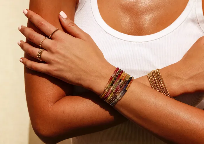 Bracelets Karen Lazar 2MM Signature Bracelet with Laguna Ombr Gold Pattern Bracelets Karen Lazar 2MM Signature Bracelet with Laguna Ombr Gold Pattern