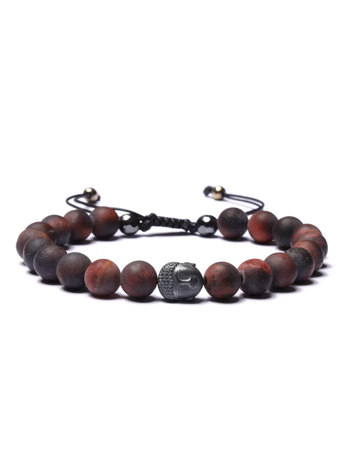 Bracelets Matte Mahogany Obsidian and Buddha Bead Bracelet for Men WE ARE ALL SMITH Mens Jewelry Clothing Bracelets Matte Mahogany Obsidian and Buddha Bead Bracelet for Men WE ARE ALL SMITH Mens Jewelry Clothing