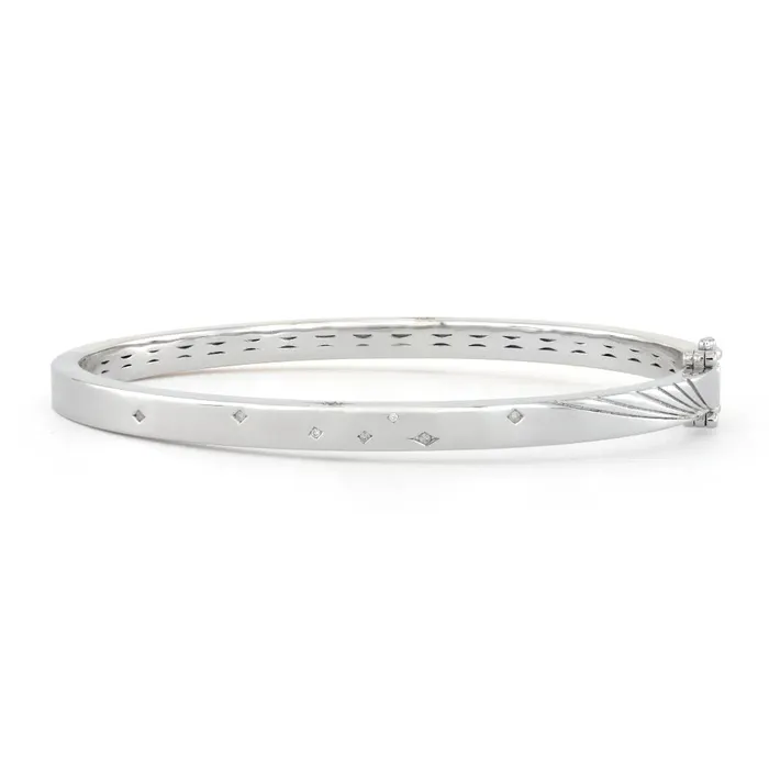 Bracelets Three Stories Jewelry Mixed Metal Plain Diamond Bangle
