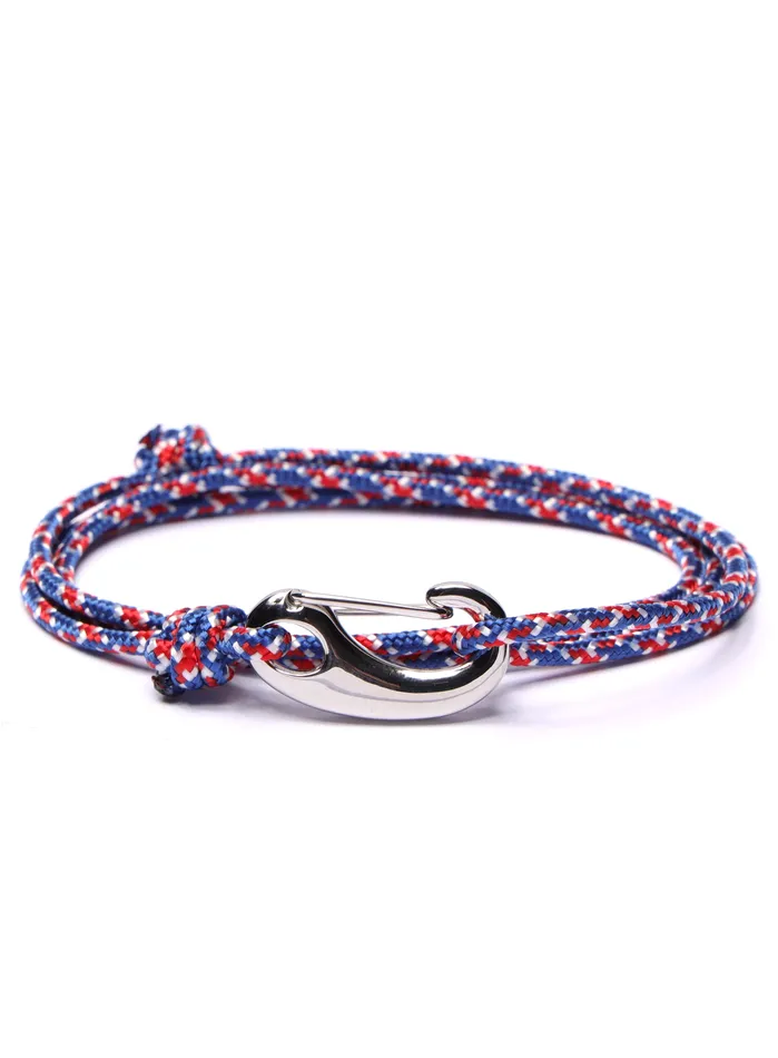 Bracelets We Are All Smith Red White Blue Tactical Cord Bracelet for Men Silver Clasp Bracelets We Are All Smith Red White Blue Tactical Cord Bracelet for Men Silver Clasp