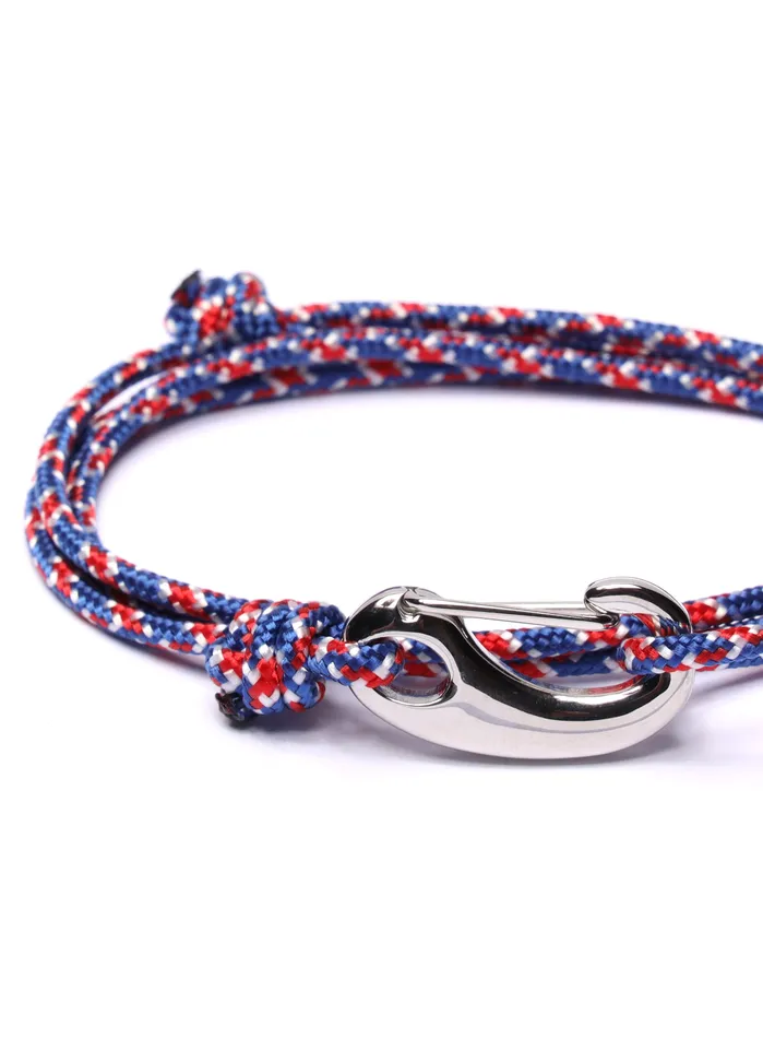 Bracelets We Are All Smith Red White Blue Tactical Cord Bracelet for Men Silver Clasp
