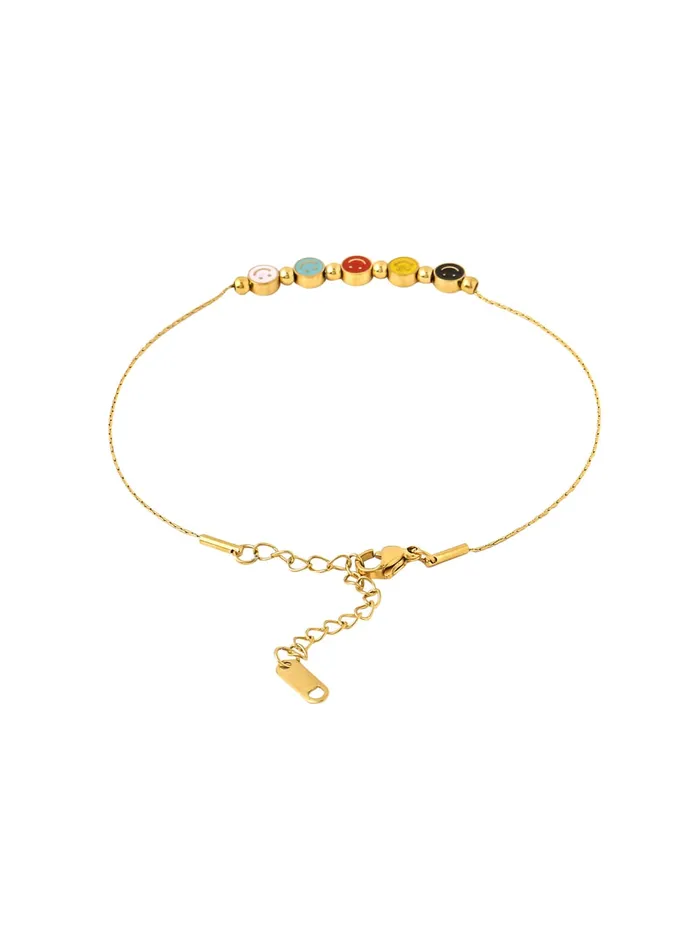 Bracelets Yellow Chimes Anklets for Women and Girls Fashion Golden Anklets for Women Gold Plated Smiley Face Anklets Payal for Women Birthday Gift For Girls Women Anniversary Gift for Wife Yellow Chimes