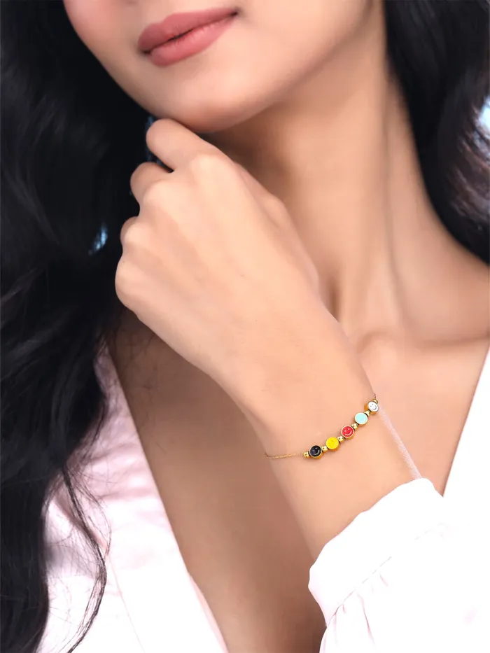 Bracelets Yellow Chimes Anklets for Women and Girls Fashion Golden Anklets for Women Gold Plated Smiley Face Anklets Payal for Women Birthday Gift For Girls Women Anniversary Gift for Wife Yellow Chimes