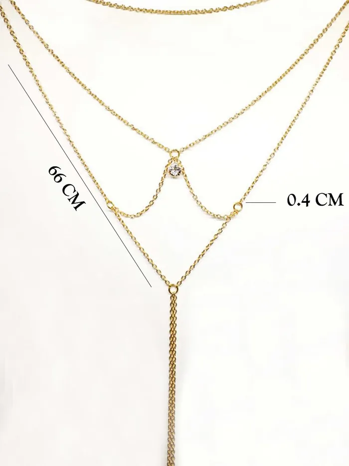 Bracelets Yellow Chimes Yellow Chimes Back Chain For Women Gold Plated Layered Back Chain For Women and Girls