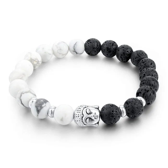 Bracelets Yellow Chimes Yellow Chimes Beads Bracelet for Men 2 Pcs Combo Reiki Meditation Healing Charm Beaded Buddha Bracelets for Women and Men