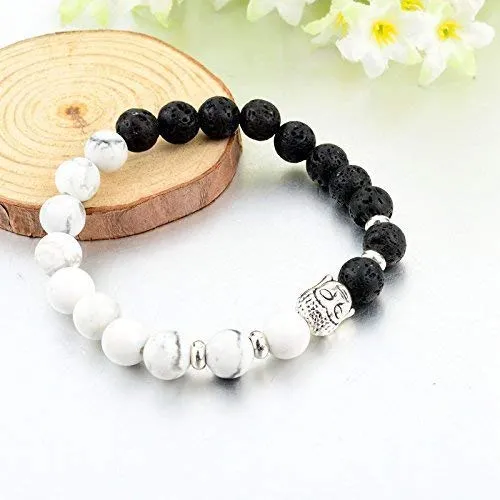 Bracelets Yellow Chimes Yellow Chimes Beads Bracelet for Men 2 Pcs Combo Reiki Meditation Healing Charm Beaded Buddha Bracelets for Women and Men