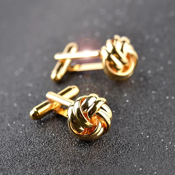 Bracelets Yellow Chimes Yellow Chimes Cufflinks for Men and Boys Gold Tone Stainless Steel Knot Designed Cufflink Birthday Gift for Men and Boys Anniversary Gift for Husband