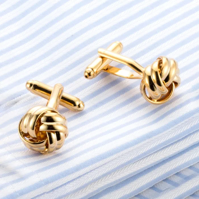 Bracelets Yellow Chimes Yellow Chimes Cufflinks for Men and Boys Gold Tone Stainless Steel Knot Designed Cufflink Birthday Gift for Men and Boys Anniversary Gift for Husband